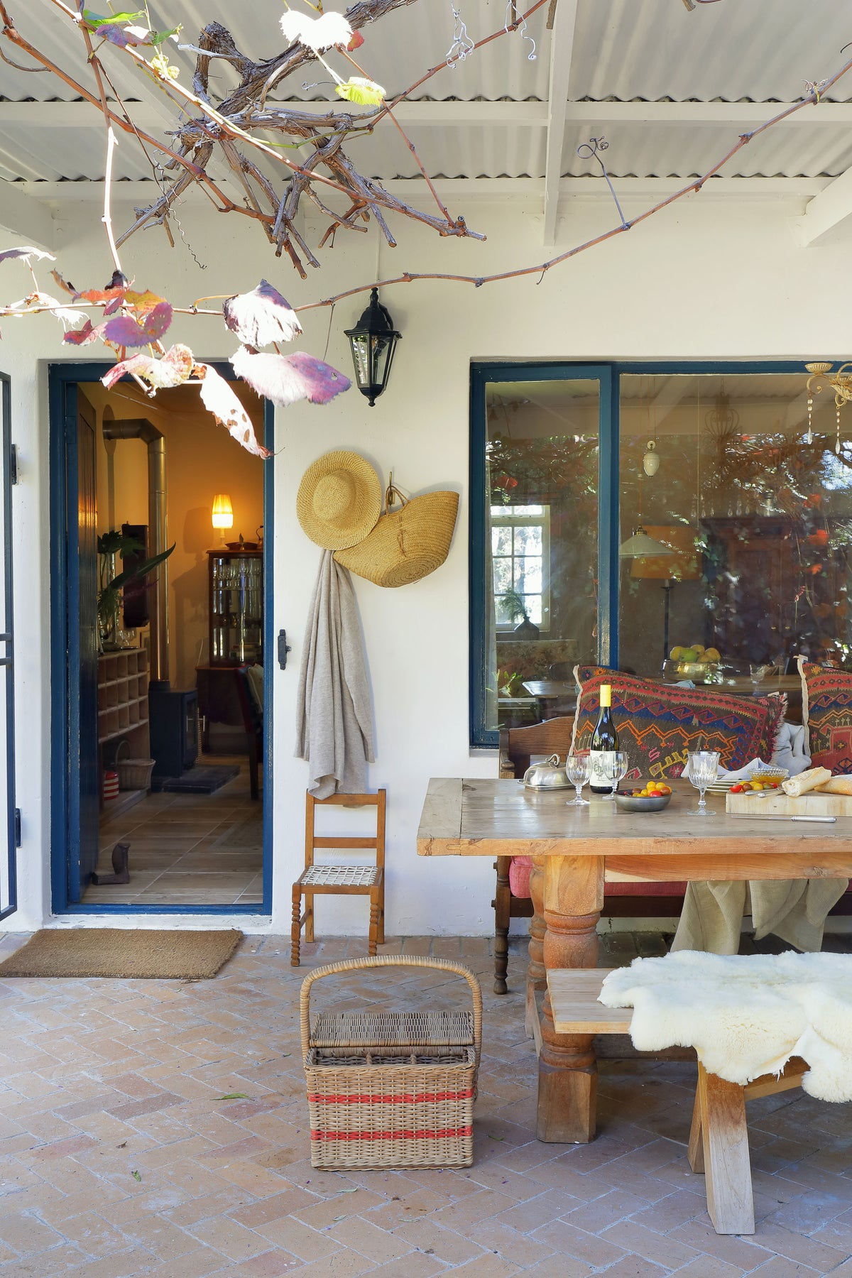 Private covered veranda and braai area at Olive Cottage